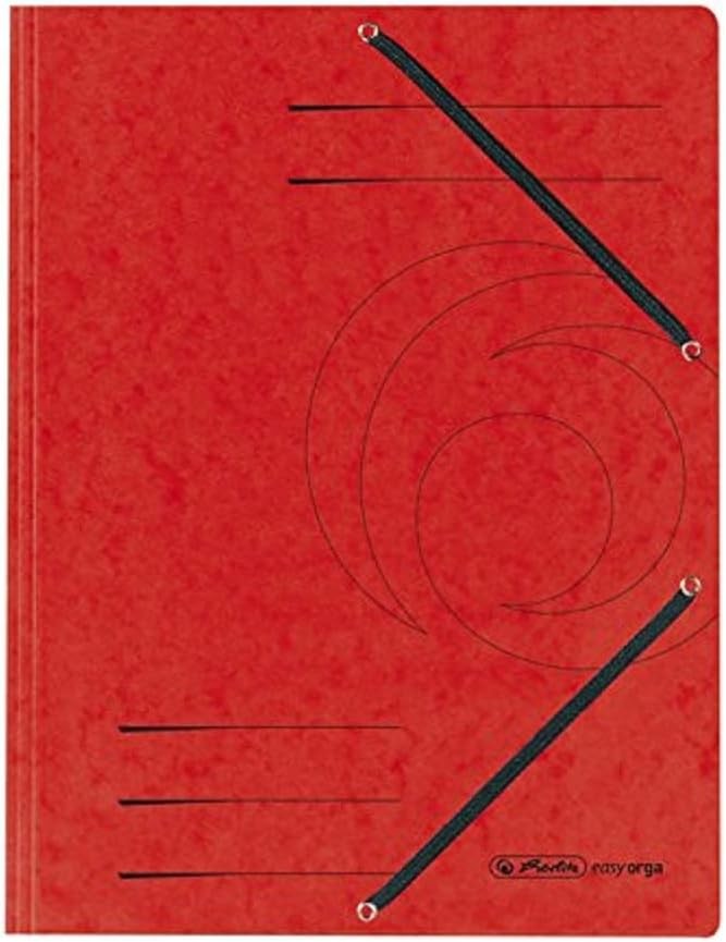 Dosar pliabil Herlitz 10843902 A4 din carton de calitate cu banda elastica, rosu