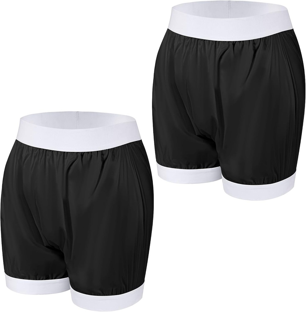 Carer, pachet de 2 boxeri pentru incontinenta, impermeabili, pentru adulti, husa de scutec din plastic, lavabila, reutilizabila, impermeabila, pentru incontinenta, unisex, negru, marimea M