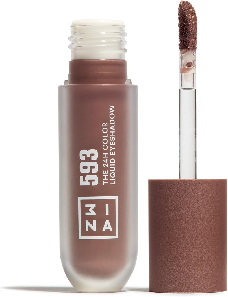 3INA MAKEUP - Fard de pleoape lichid color 24H 593 - Taupe inchis - Fard de pleoape lichid de lunga durata, taupe inchis, cu formula rezistenta la apa - Textura usoara - Vegan - Fara cruzime