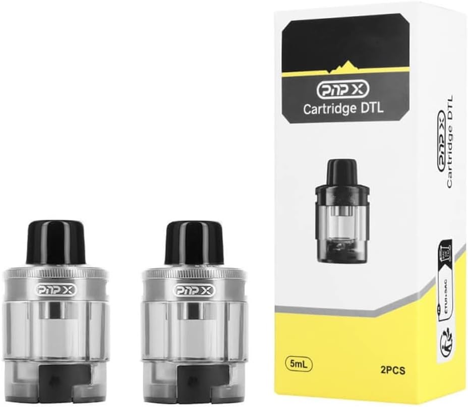 Cartus gol VO-OPOO PnP X DTL (argintiu 5ML 2 buc/pachet) compatibil cu rezistenta PnP X [bobina nu este inclusa] pentru Argus Pro 2 Kit Drag S2 Drag X2 Kit Doric 60 Pro E-Cigs original - fara nicotina