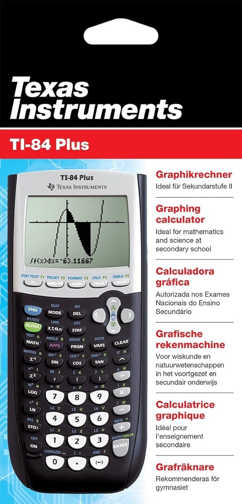Calculator grafic Texas Instruments TI-84 Plus (afisaj cu 8 linii, memorie, vizualizari 2D) Albastru inchis
