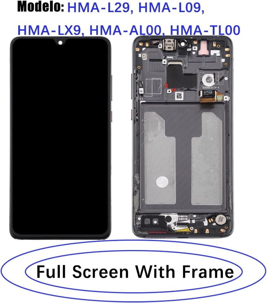 Inlocuire ecran LCD TFT Huawei Mate 20, kit de reparatii digitizor tactil HMA-L29 HMA-L09 (negru cu rama)