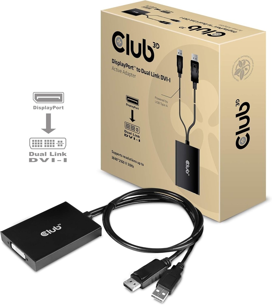Adaptor activ Club 3D CAC-1010 DisplayPort la DVI-D HDCP activat