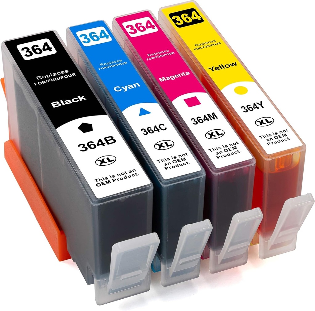 ESMOnline 4 cartuse de cerneala XL compatibile, inlocuitori pentru HP 364 pentru HP OfficeJet 4610, 4620; DeskJet 3520, 3070 B611; Photosmart Plus B20, B210 B109, B110 B010, B109, 5510, 5520, 6510, 6520, 7510, 7520