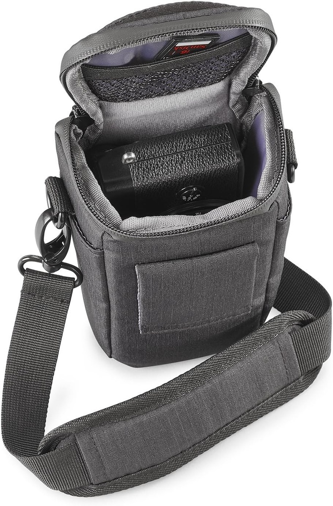 CULLMANN - 90272 - Geanta foto MALAGA Vario 100 pentru camere foto sau camere video CSC compacte si mici, rosie - dimensiuni interne: 70x120x60mm - hidrofuga datorita poliesterului PU rip-stop 450D