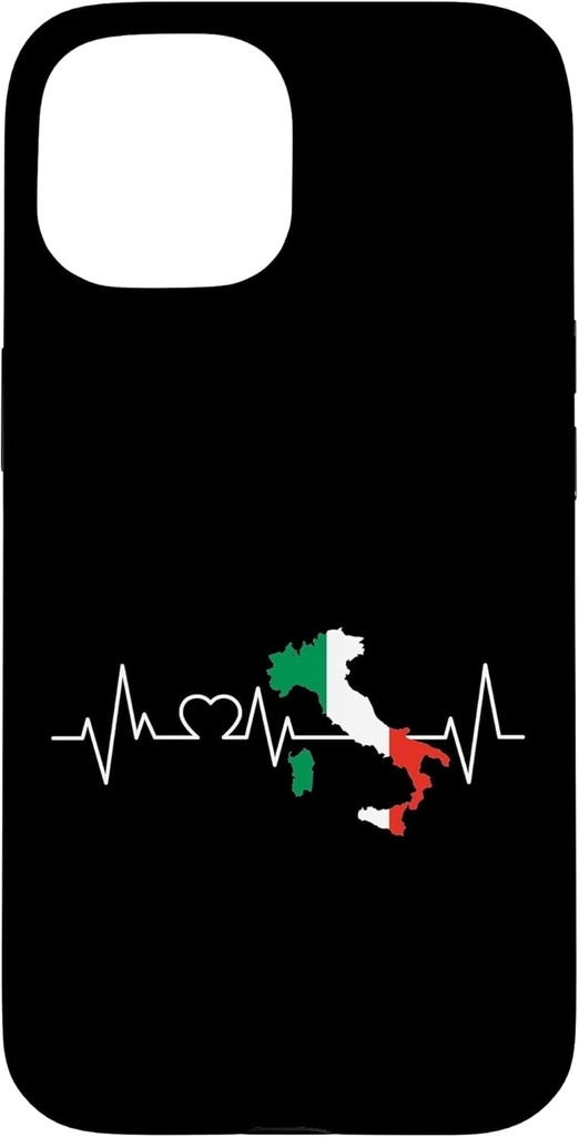 Carcasa cadou pentru barbati si femei, cu steagul Italiei Heartbeat, pentru iPhone 15