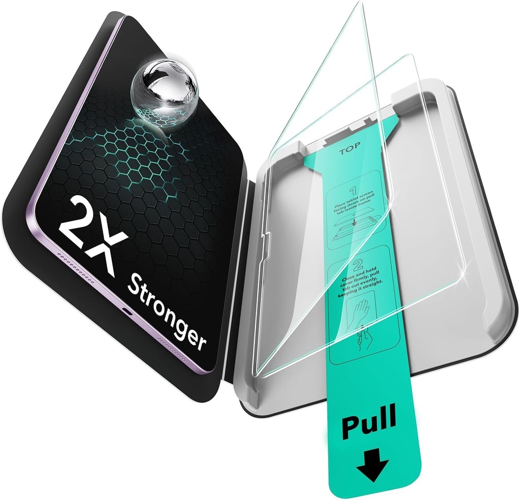 ESR - Pachet de 2 folii de protectie pentru ecran pentru iPad Air 13 inch M3/M2 2025/2024, sticla securizata 9H cu tava UltraFit, suport pentru Apple Pencil, rezistenta la zgarieturi, claritate HD, fara bule