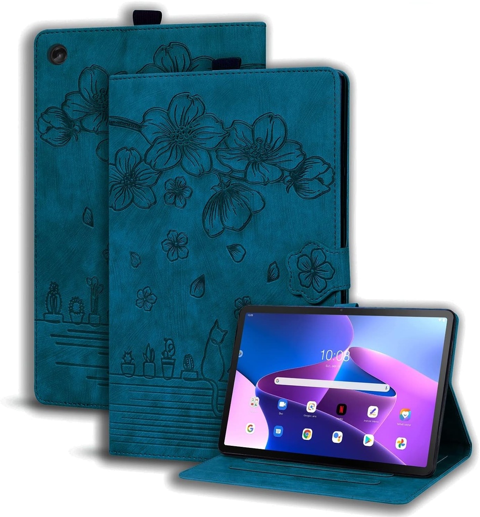 Husa Succtopy pentru Lenovo Tab M10 a 3-a generatie 10.1 inch 2022, husa de protectie din piele PU cu suport pentru creion, portofel, husa pentru tableta Lenovo Tab M10 a 3-a generatie 10.1" 2022 TB-328FU/TB-328XU, albastru regal