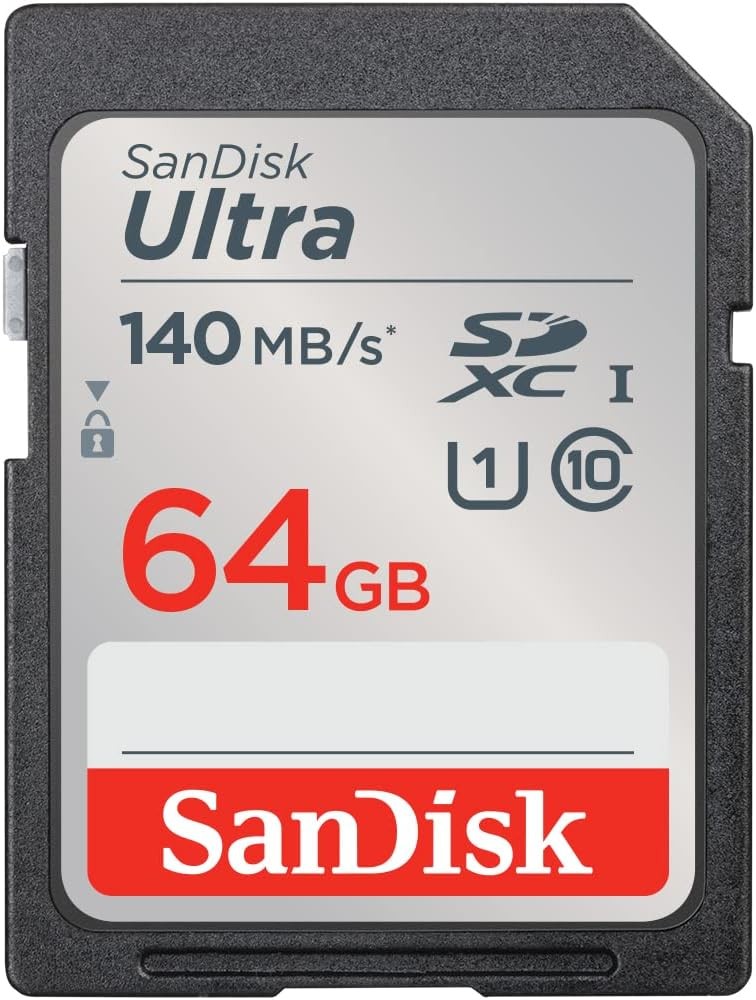 Card SanDisk Ultra SDXC de 64 GB, cu viteze de pana la 140 MB/s, clasificare A1, card UHS-I, clasa 10, U1