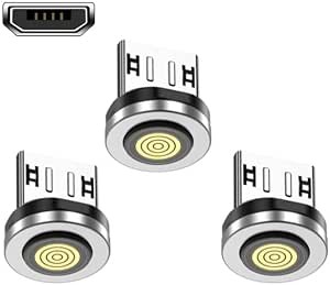 Adaptoare Micro USB Krsende [Pachet de 3], Conectori Micro USB cu capac anti-praf pentru port de incarcare, Conector magnetic Micro USB pentru cabluri de incarcare magnetice, Cablu de incarcare magnetic cu 7 pini
