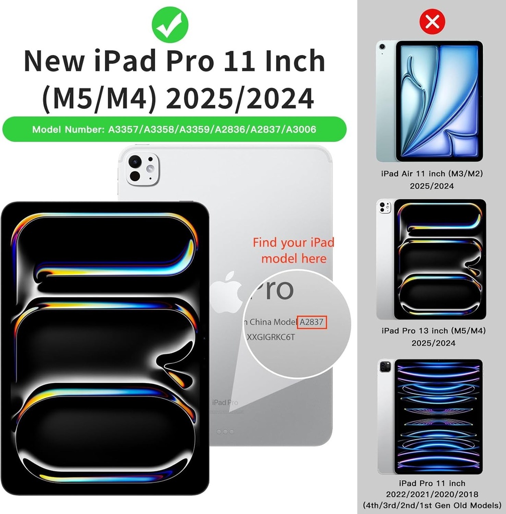 Husa MoKo pentru iPad Pro 11 inch M4 2024 (generatia a 5-a), husa ultra-subtire cu suport si spate translucid din PC rigid pentru iPad Pro 11'' 2024 (A2836/A2837/A3006), compatibila cu Apple Pencil Pro, rosie
