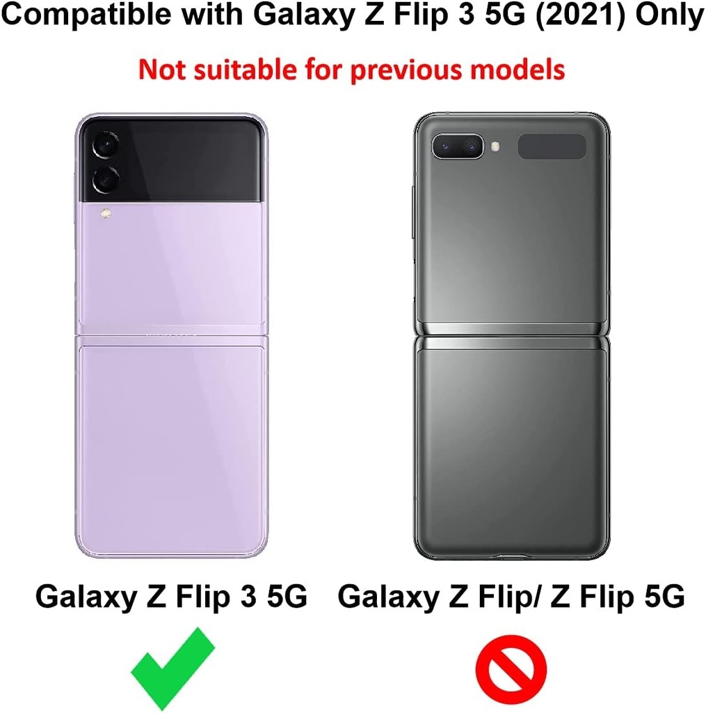 Carcasa Cresee pentru Samsung Galaxy Z Flip 3 5G, carcasa subtire mata din PC, husa de protectie pentru telefon pentru Galaxy Z Flip3 2021, neagra