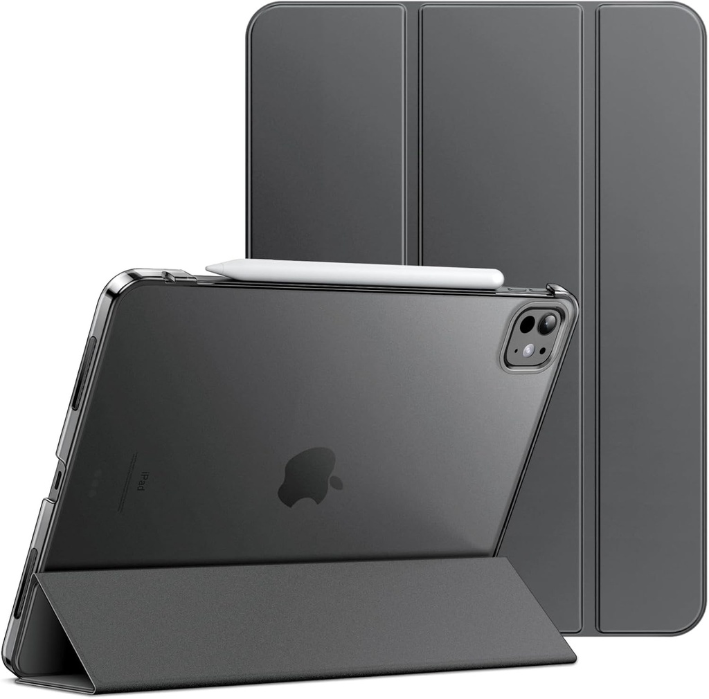 Husa JETech pentru iPad Pro 11 inch M4 2024 (a 5-a generatie), husa spate rigida, subtire si inteligenta, cu functie automata de repaus/activare (gri spatial)