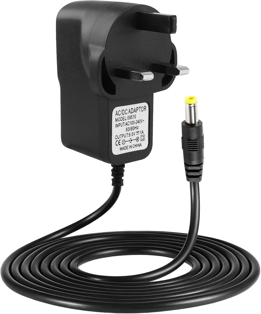 Adaptor de alimentare CA universal pentru tastatura Casio, cablu de alimentare CC 9V 1A, stecher UK, conector CC 4,8 mm x 1,7 mm, pozitie centrala