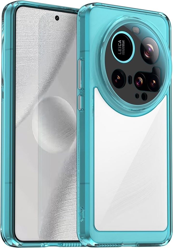Carcasa TailTech pentru Xiaomi 15 Ultra - Spate din acrilic transparent cu rama TPU colorata, rezistenta la socuri si zgarieturi - Turcoaz