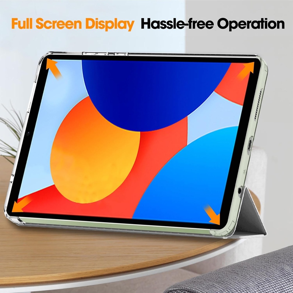 Husa FDHYFGDY pentru Redmi Pad SE 8.7", piele PU + TPU, husa de protectie tripla pliabila cu functie automata de repaus/trezire - gri