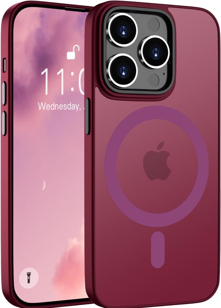 Husa magnetica Andwing pentru iPhone 11 Pro Max [Compatibila cu MagSafe], mata, anti-amprenta - rezistenta la socuri, conform standardului militar (MIL-STD-810G), ultra-subtire pentru iPhone 11 Pro Max - albastru deschis