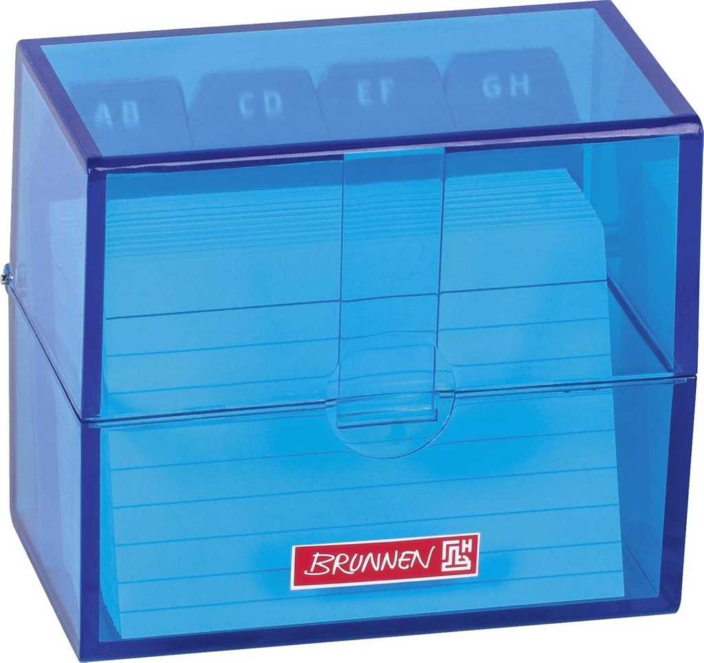 Brunnen 102058033 Cutie pentru fise, 8,5 x 7,5 x 4,8 cm (pentru fise A8), polistiren, azur, cod culoare