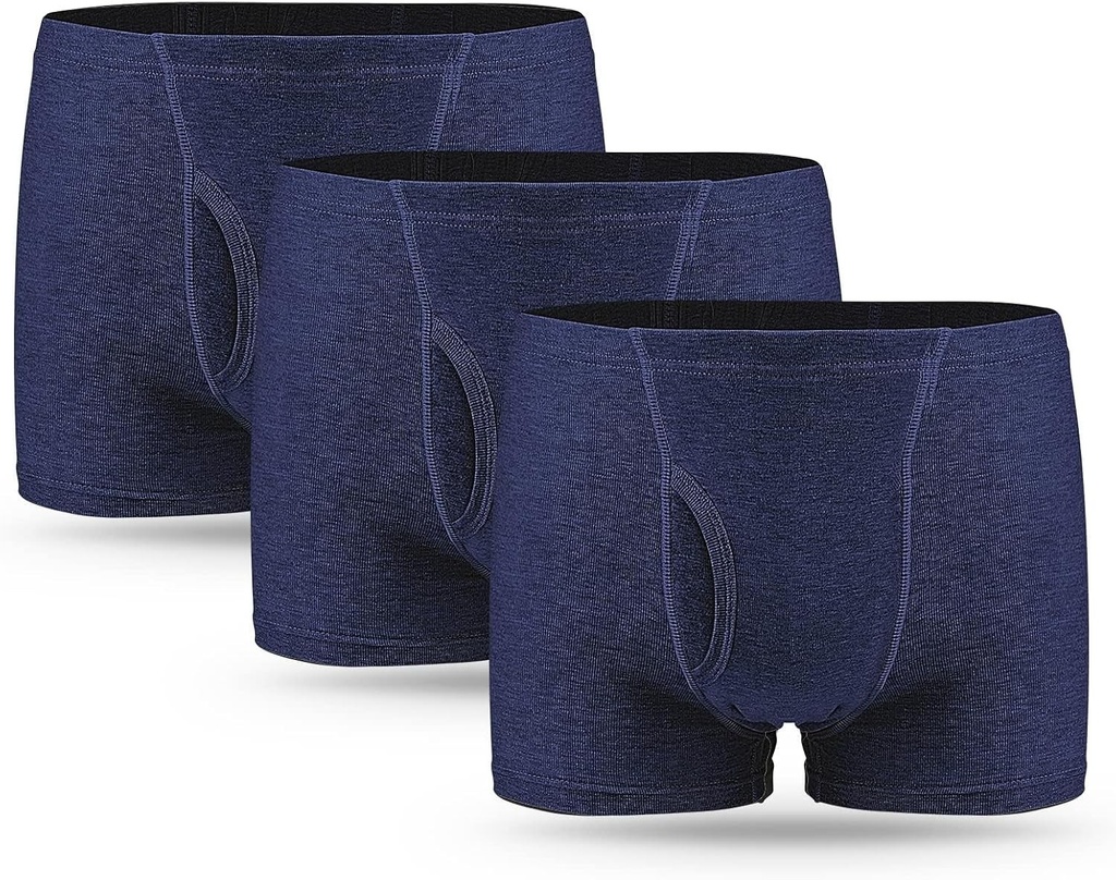 Set de 3 boxeri pentru incontinenta, chiloti pentru incontinenta pentru barbati cu tampon absorbant, capacitate urina 300 ml, bumbac lavabil si reutilizabil, albastru, marimea L
