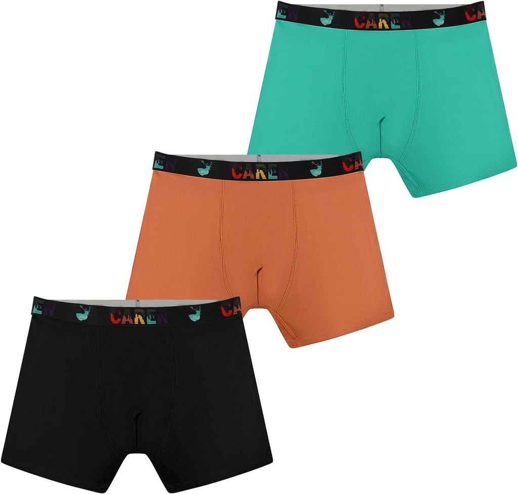Boxeri Carer pentru baieti, pachet de 3, lenjerie intima lavabila din bumbac cu absorbtie de 100 ml pentru incontinenta urinara, enurezis, antrenament la toaleta si incontinenta usoara pana la moderata, marimea L