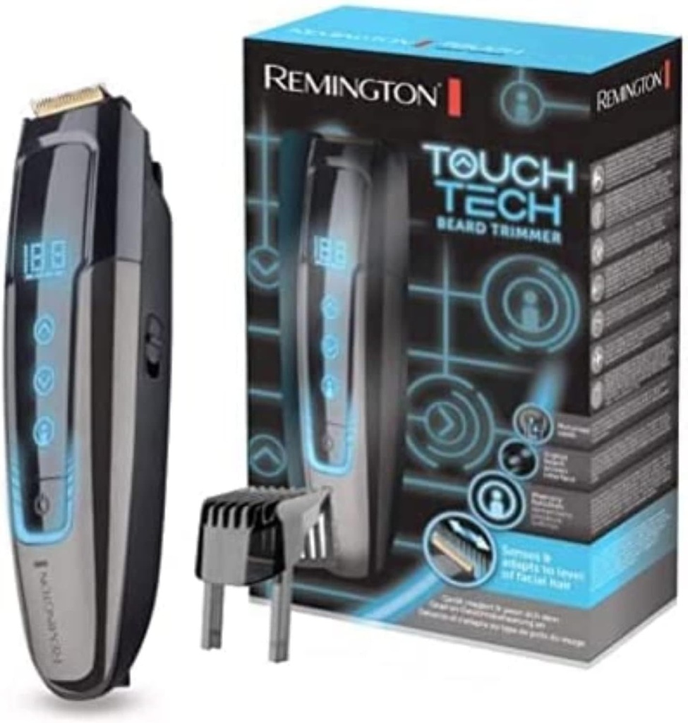 Aparat de tuns barba Remington MB4700 pentru barbati, castigator al testului Stiftung Warentest, prietenos cu pielea, reglare digitala a lungimii 0,4-18 mm, aparat de tuns barba TouchTech (functionare cu baterie litiu-ion | functie de incarcare micro-USB), negru