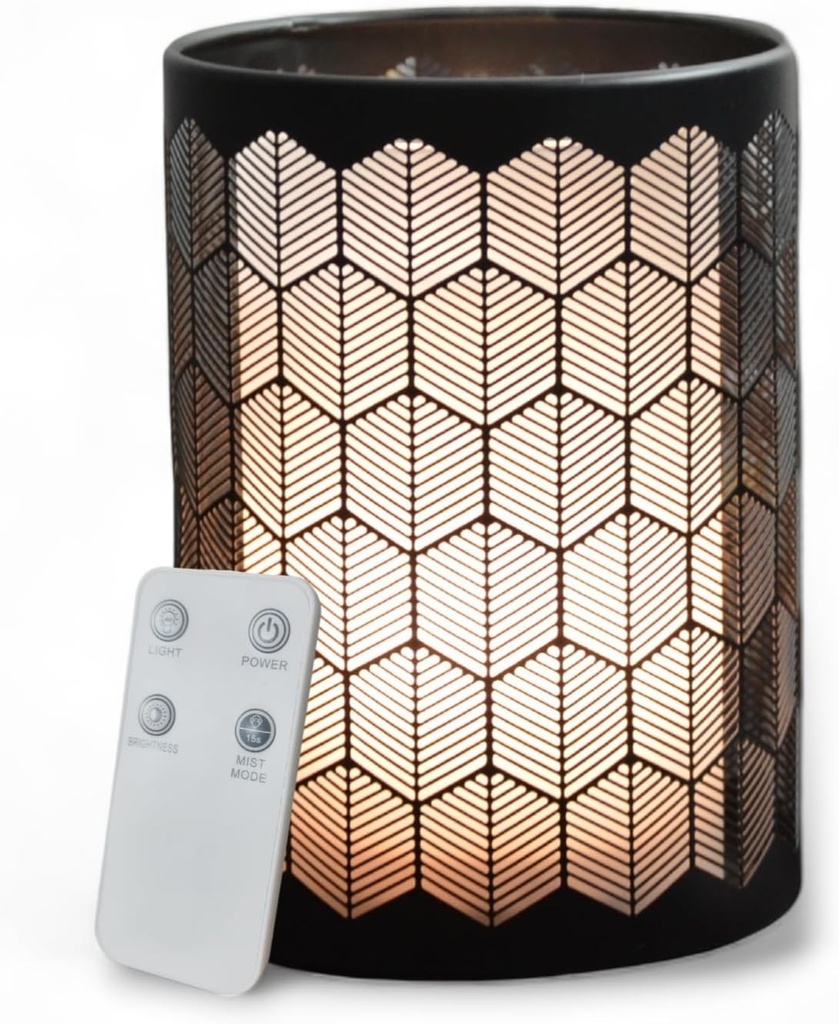 Zen'Arome - Difuzor cu ultrasunete pentru uleiuri esentiale Verone (+ telecomanda) - Difuzor de aer rece pentru aromaterapie, pana la 40 m² - Moduri continuu si alternant - Iluminare multicolora - Metal, sticla