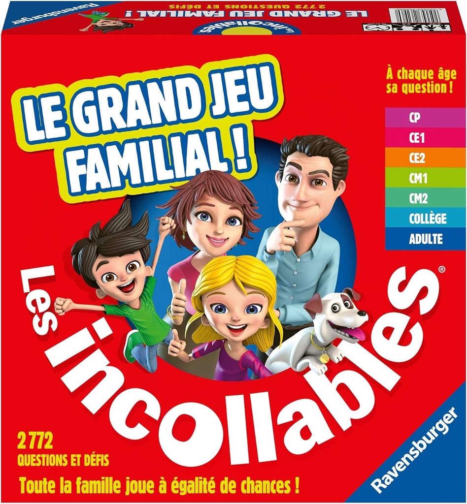 Ravensburger - Marele joc de familie de neinvins - Joc Quiz - Quiz pentru a juca cu prietenii sau familia - 7 niveluri - De la scoala elementara la adulti - Unisex - 26296 - Versiune franceza