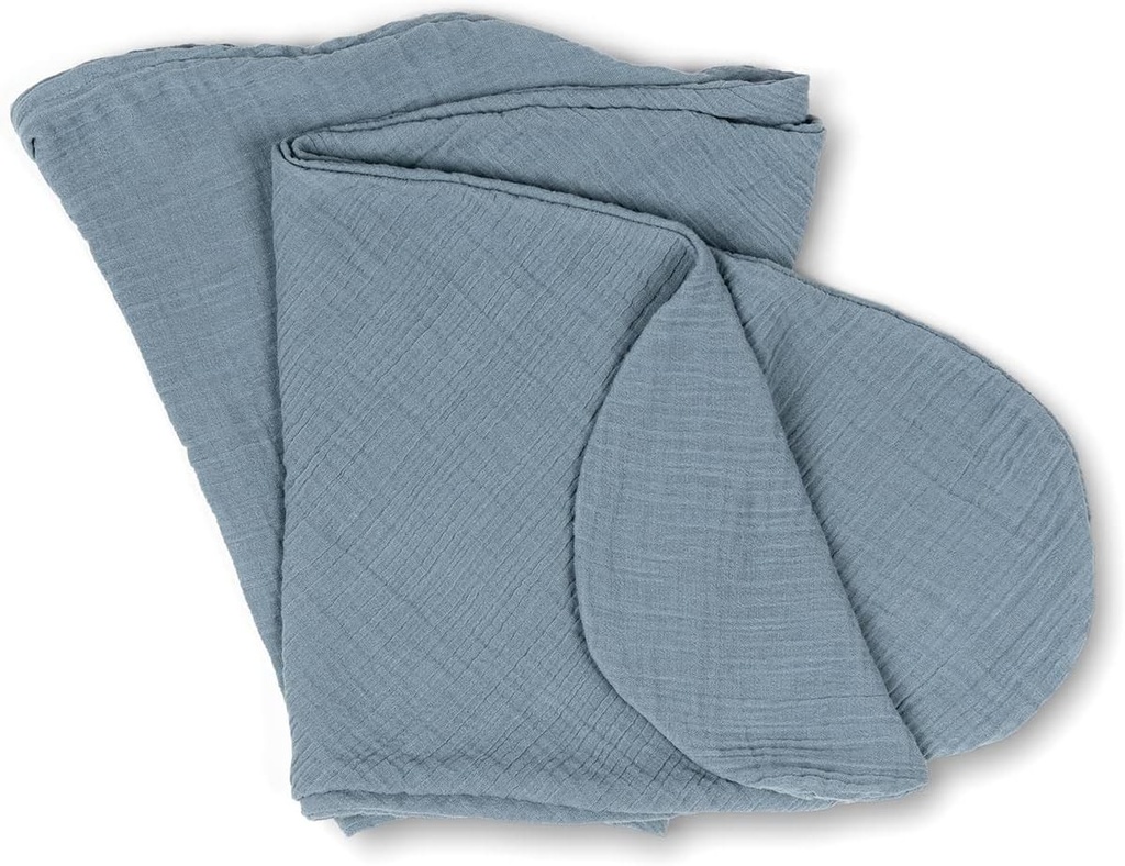 doomoo Basics - Husa Tetra Blue pentru perna mare confortabila pentru sarcina - Husa de perna de alaptare din bumbac organic - Stil nou in culori naturale pentru partenerul tau de maternitate 35002023