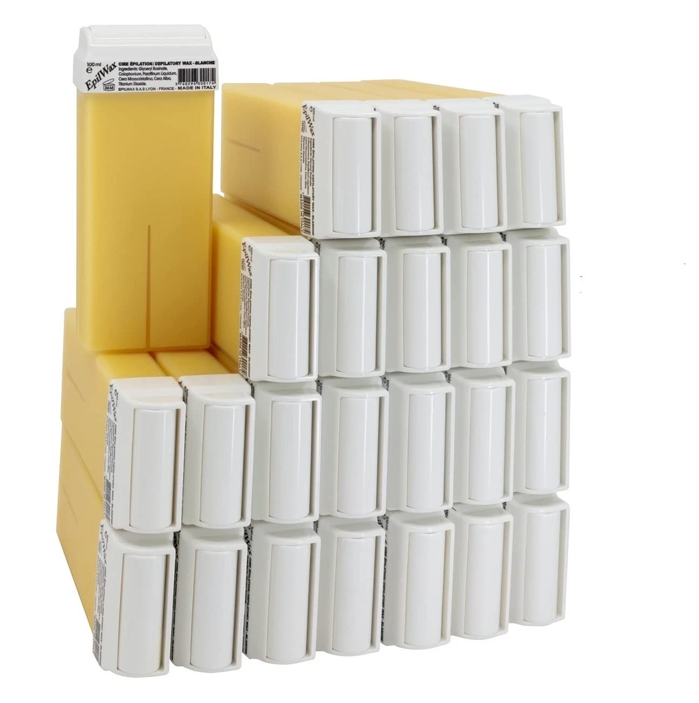 Epilwax 6 cartuse roll-on ceara epilatoare calda 100 ml ceara roll-on ceara profesionala roz pentru indepartarea parului cu benzi depilatoare pe picioare, axile si corp