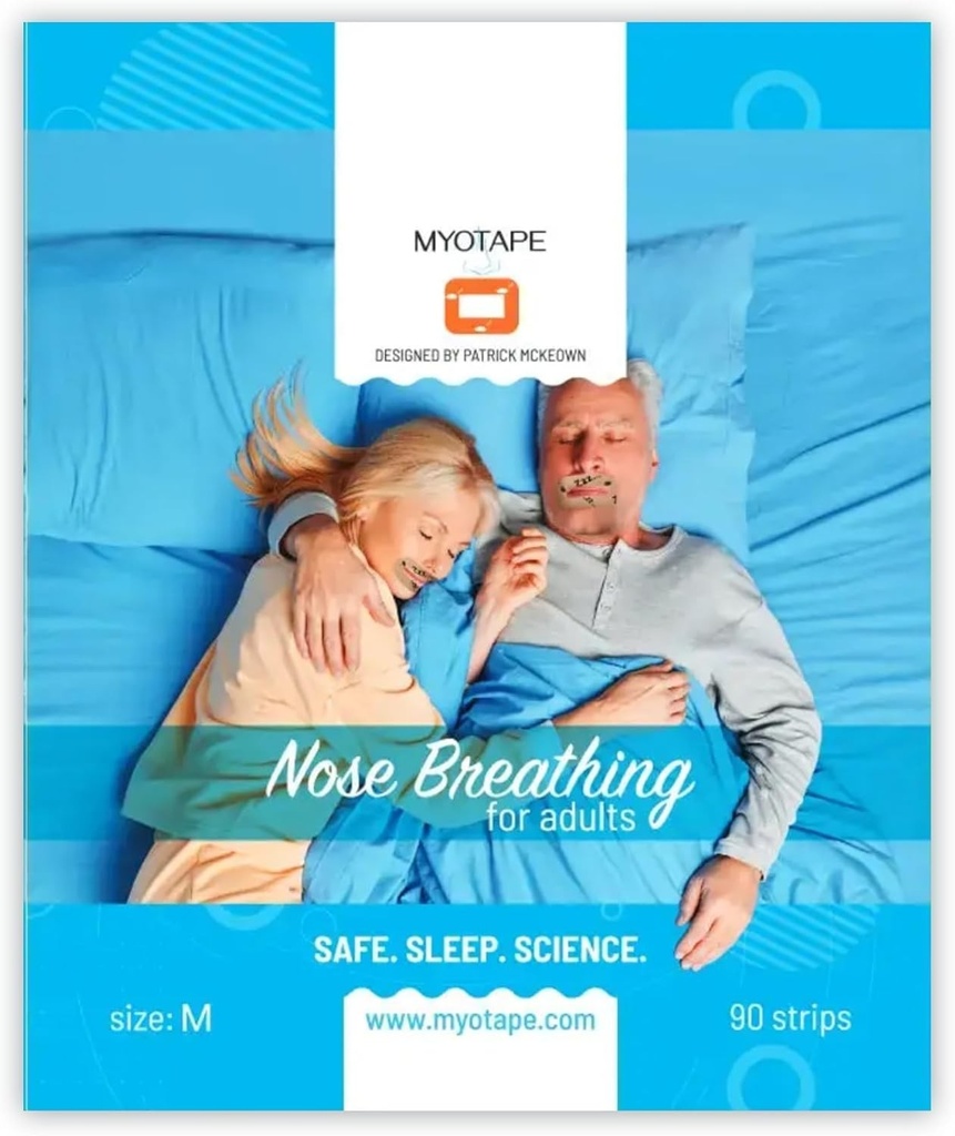 MyoTape - Banda adeziva pentru somn pentru adolescenti si fete delicate - 90 de nopti - Reduce sforaitul - Alternativa sigura la banda adeziva pentru gura - Imbunatateste somnul - Promoveaza respiratia nazala - Delicata cu pielea