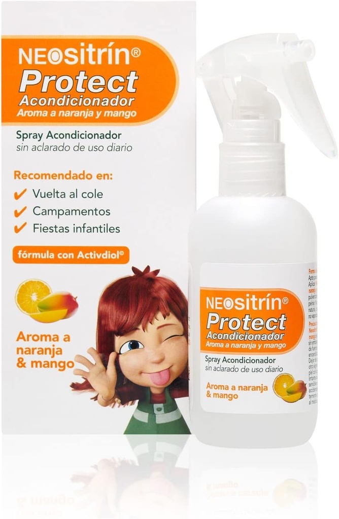 Neositrin, Spray hidratant Protect, Protectie zilnica impotriva paduchilor, Descurca fara clatire, Parfum fructat, De la 1 an, 100 ml
