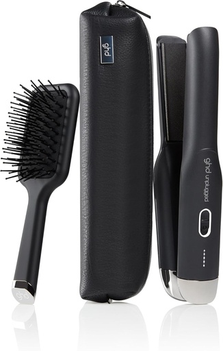 GHD - Unplugged Styler - Placa de indreptat parul fara fir (Negru) - Set cadou premium