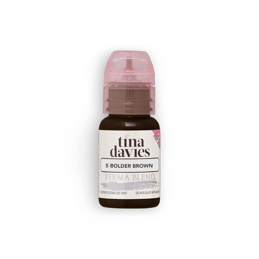 Pigment pentru sprancene Tina Davies Professional X Perma Blend - Machiaj permanent pentru sprancene, Farben Heal True to Tone - Retentie ridicata - Maro intens, 1/2 oz