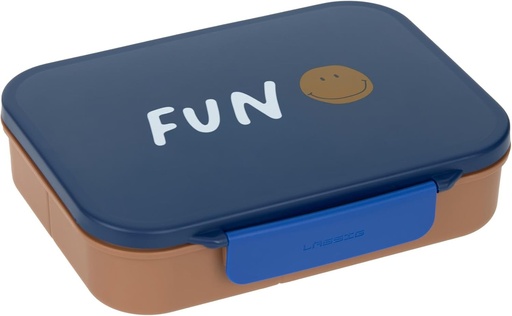 Cutie de paine pentru copii LASSIG, cutie de pranz fara BPA cu separator detasabil/cutie de pranz Bento Little Gang Smile Navy