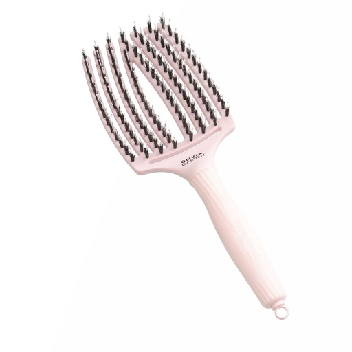 Olivia Garden - Perie de degete Iconic Care cu peri de mistret si nailon, roz pastel, marime mare