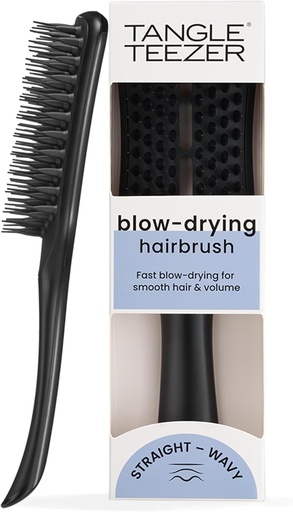 Perie de par Tangle Teezer Easy Dry & Go cu ventilatie pentru par fin pana la mediu, ud - Adauga volum, netezime si stralucire - Reduce timpul de uscare si deteriorarea parului - Negru