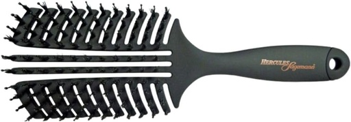 HERCULES SAWMAN - Perie de ventilatie (lata) | Perie de par pentru descurcarea si masajul delicat. Perie de par cu maner ergonomic, peri naturali si ace din nailon pentru un par sanatos | Culoare: Negru