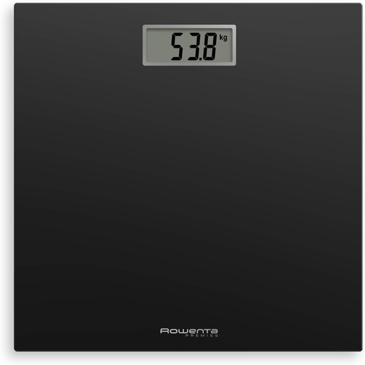 Cantar digital de baie Rowenta BS1400 Premiss din sticla securizata, 30x30 cm, max. 150 kg, ultra-subtire, gradatie de precizie la fiecare 100 g, functii inteligente, afisaj mare