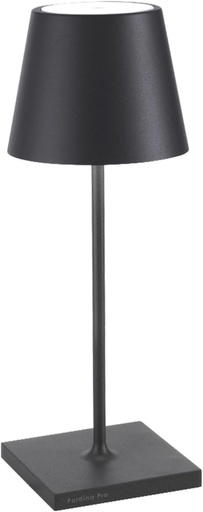 Zafferano, Poldina Pro Mini, Lampa de masa reincarcabila si wireless cu control tactil, utilizabila si ca lampa de exterior, Dimmer 2200-3000 K, Inaltime 30 cm, Gri inchis