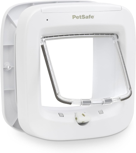 PetSafe - Clapa cu microcip pentru animale de companie - pentru utilizare in interior sau exterior - Acces RFID multi-utilizator pentru pana la 40 de animale de companie - 4 optiuni de blocare, instalare usoara - Alb