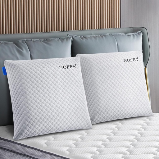 Perne cervicale NOFFA din spuma cu memorie, perne de dormit 56 x 56 x 12 cm, perne mari (2 perne) (56 x 56 cm (set de 2))