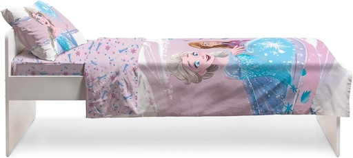 Set de cearsafuri Hermet Frozen pentru pat single, 100% bumbac, cearsaf plat cu bordura + cearsaf cu colturi + fata de perna