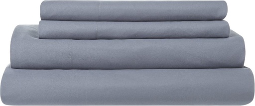 Todocama - Set de lenjerie de pat cu 4 piese - Cearsaf cu elastic - Cearsaf plat - Doua fete de perna
