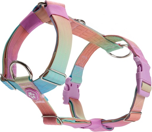 Ham pentru caini Spark Paws No-Pull - Conceput pentru siguranta si control, ideal pentru rase mari si puternice - Pitbull, Boxer - Stil retro anii '90 - L
