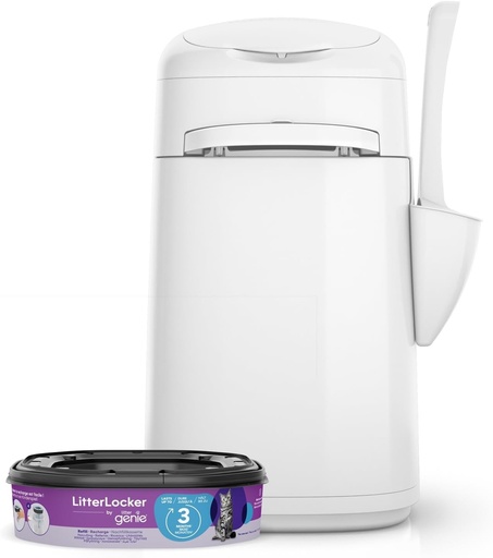LitterLocker de la Litter Genie, ORIGINALUL, galeata pentru asternut pentru pisici, cu 50% mai eficienta, va scuteste de drumul zilnic la gunoi