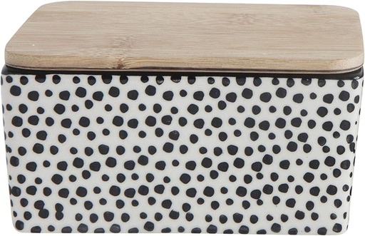 Bloomingville 2x Untiera Gatherings, Ceramica, 13 L x 7 I x 9 l cm, Galben si Negru