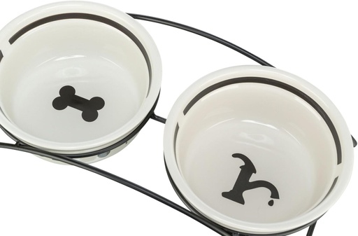 Trixie Eat on Feet Set de doua boluri ceramice pentru caini, 1,6 l, multicolor