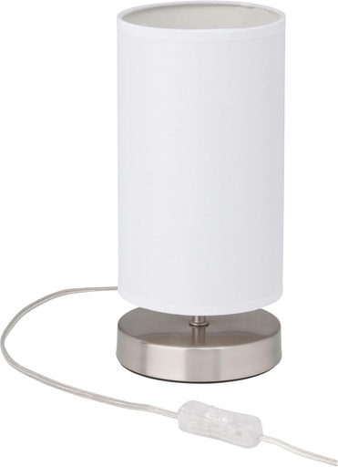 Lampa de masa Brilliant Clarie fier/alb 13247/05, 12 x 12 x 25,5 cm