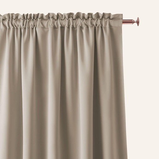 ROOM99 Perdea cu banda de incretire Aura 140 x 230 cm Latime x Inaltime Perdele glisante Perdea moderna pentru living Dormitor Bej, 1 bucata