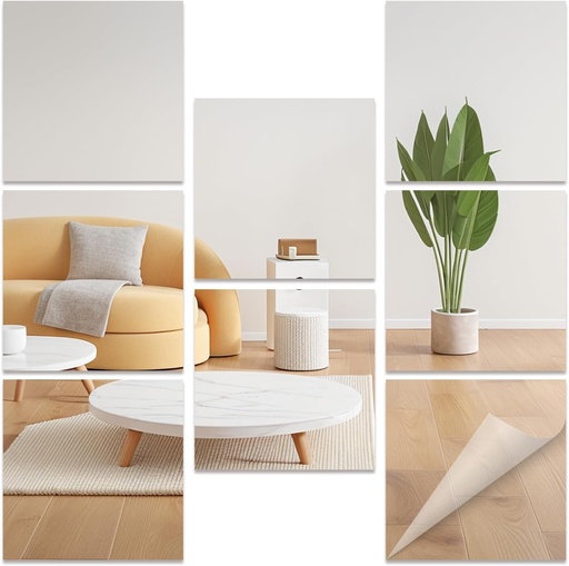 uinnossvc Oglinzi autoadezive din sticla, 8 piese, placi de oglinda 15x15 cm, oglinzi adezive HD DIY pentru decorarea peretilor, dulapului, baii, camerei de zi, dormitorului